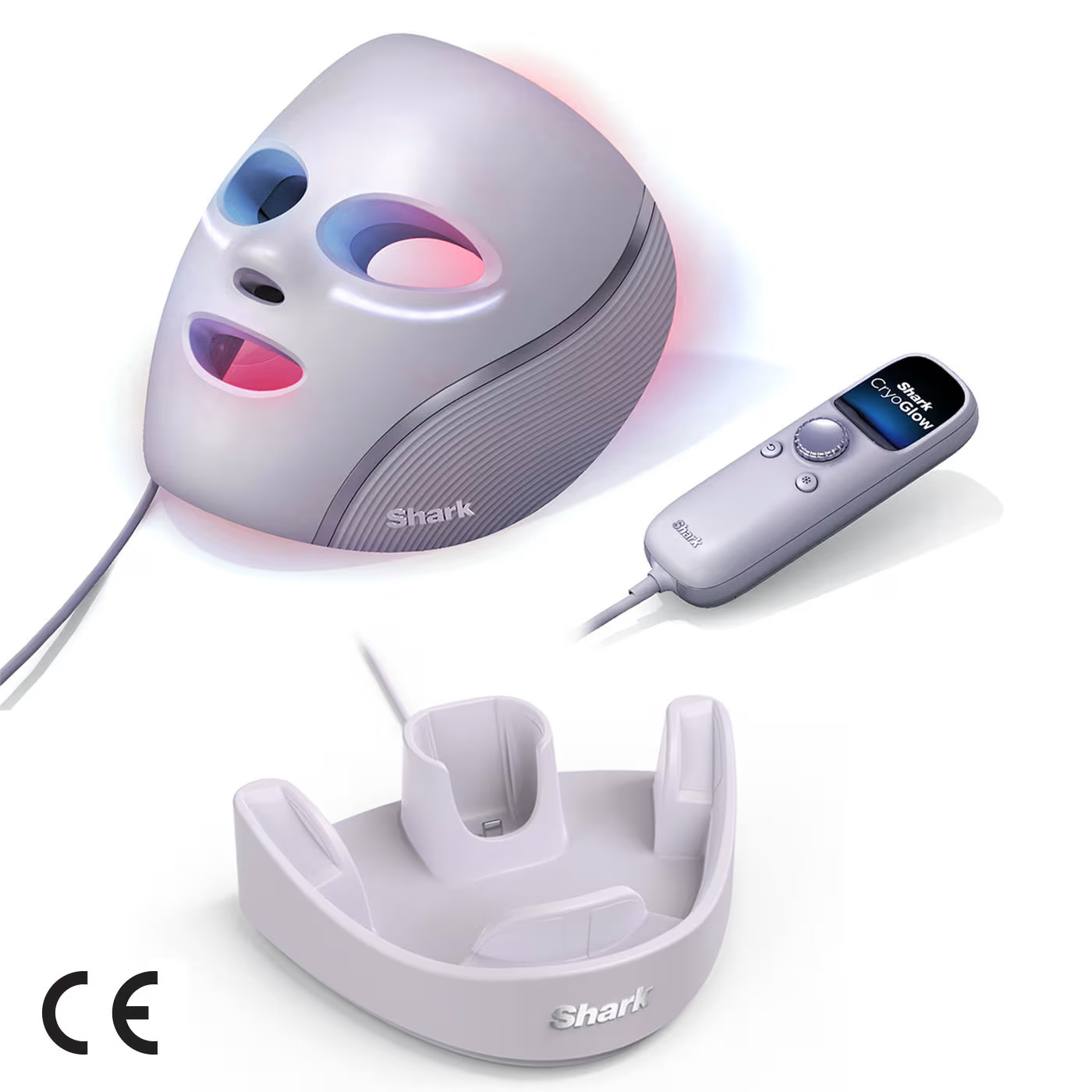 Shark CryoGlow Under-Eye Cooling, LED Anti-Ageing & Blemish Repair Mask Lilac | Shark Clean