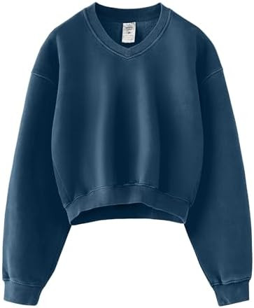 Hatant Sweatshirt for Women Acid Wash Athletic Hoodie Heritage Fleece V-neck Long Sleeve Hoodie F... | Amazon (US)