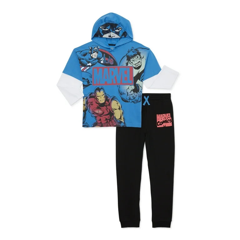 Marvel Avengers Boys Cosplay Hoodie and Joggers, 2-Piece Outfit Set, Sizes 4-10 - Walmart.com | Walmart (US)