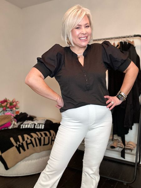 I love this too to dress up or casual with SPANX jeans. 
Top is large, runs tts - code WANDA10 
White jeans is large, tts - code WANDAXSPANX 

#LTKSeasonal #LTKFind #LTKworkwear