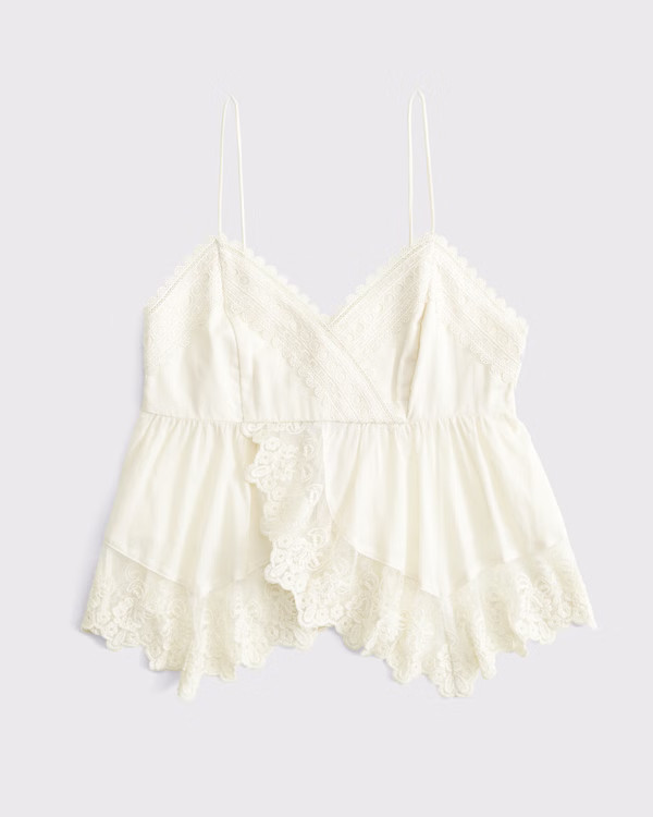 Babydoll Lace-Trim Cami | Abercrombie & Fitch (US)