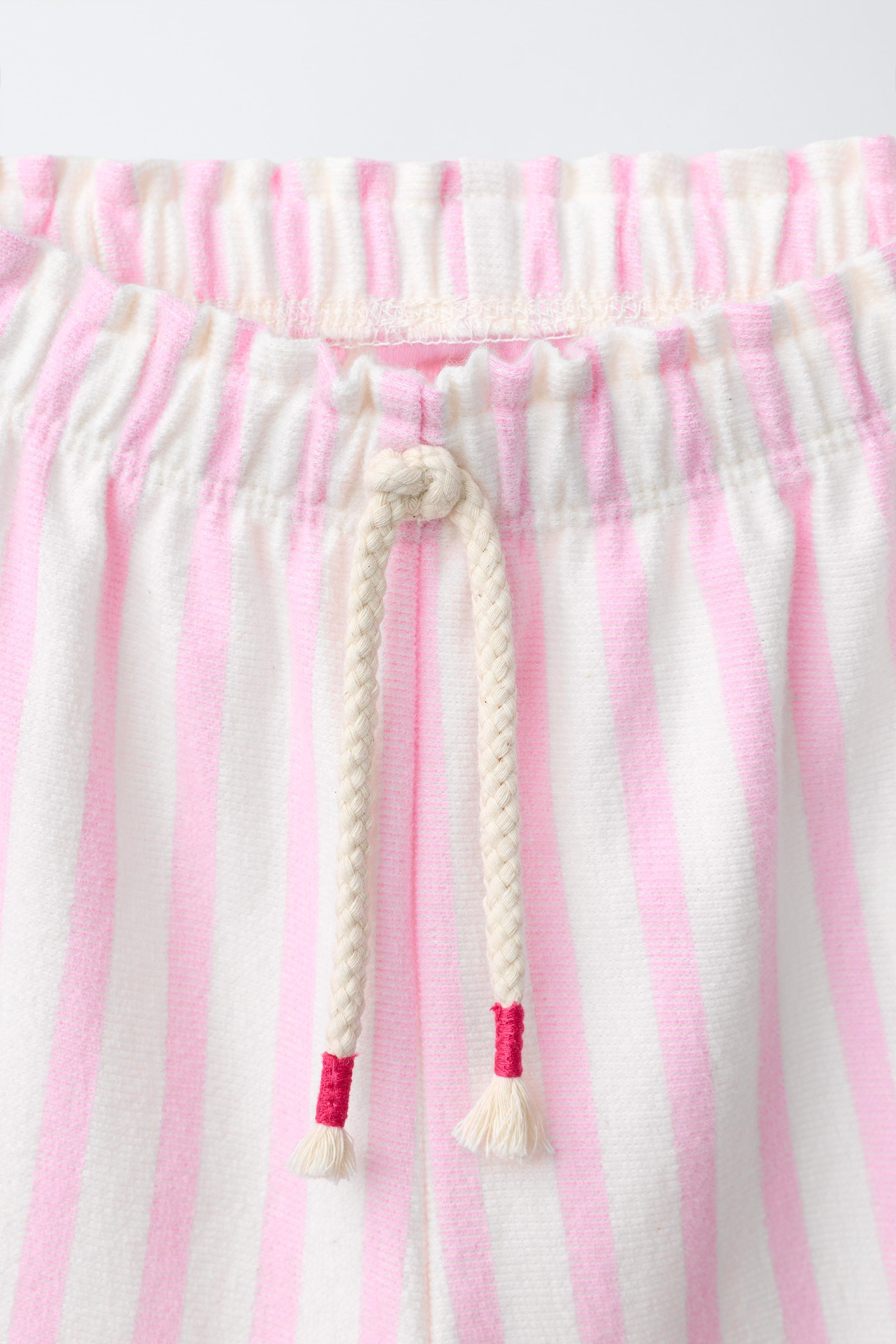 WOVEN STRIPED RUFFLE PANTS | Zara US