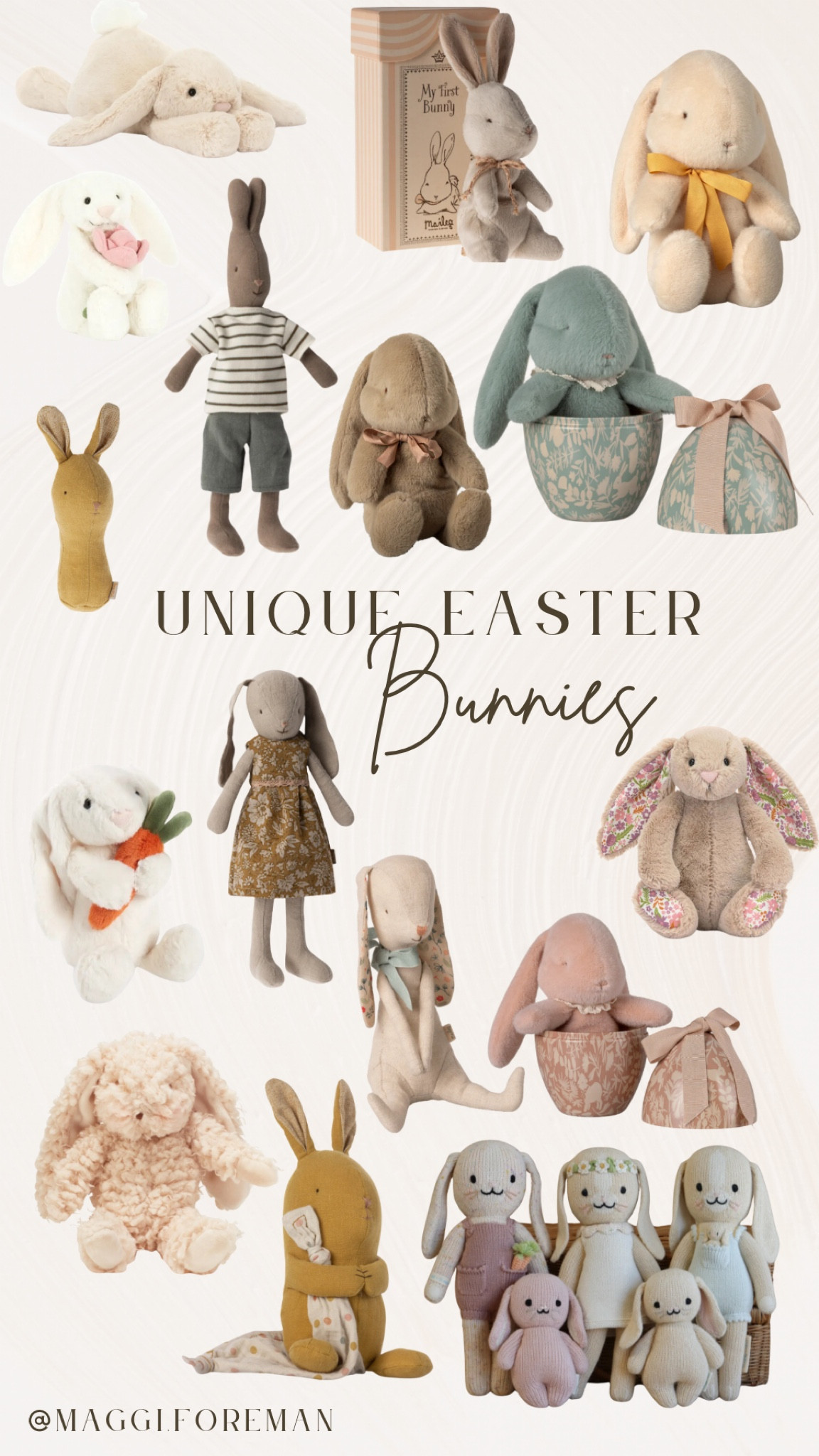Unique high quality bunnies that are perfect for any kid’s Easter baskets. Bunnies perfect for boys, girls and even babies. These bunnies will be a kids favorite and ones they can have for years  


#LTKKids #LTKBaby #LTKSeasonal