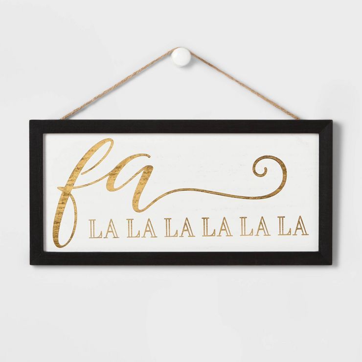 13.5" Wood Frame 'Fa La La' Wall Sign - Wondershop™ | Target