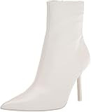 Steve Madden Women's Elysia Fashion Boot, White Leather, 6.5 | Amazon (US)