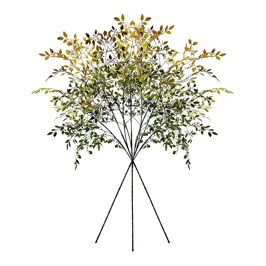 3Pcs Artificial Branches, 43.3inches Fall Artificial Nandina Branches Fake Faux Plastic Tall Stem... | Amazon (US)