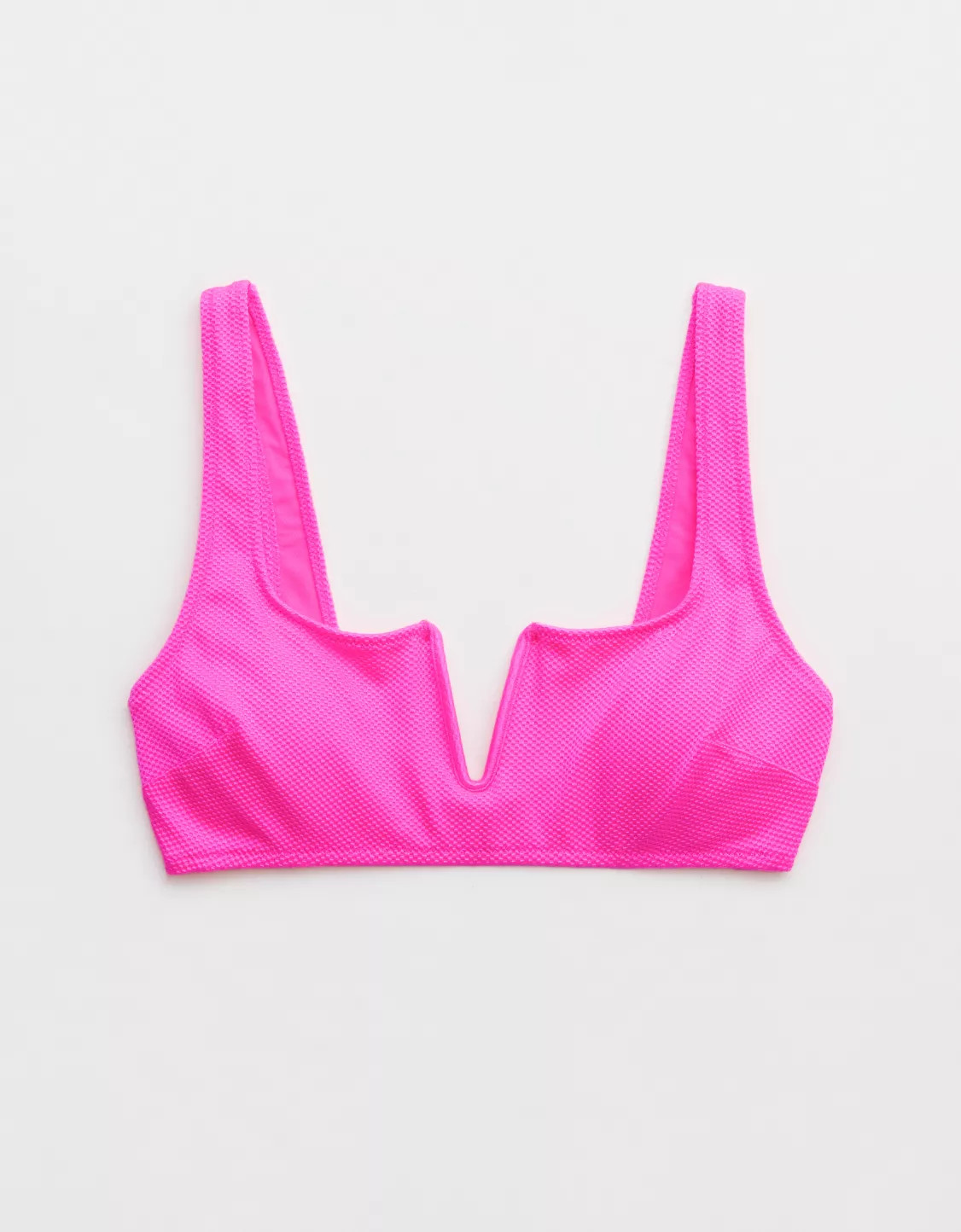 Aerie Shine Pique V Wire Scoop Bikini Top | Aerie