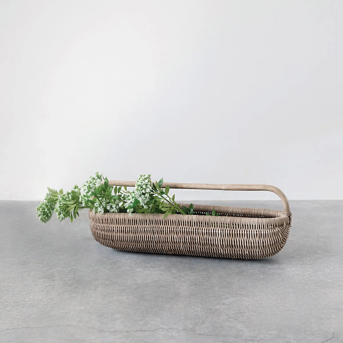Hand-Woven Rattan Basket with Handle | Wayfair North America