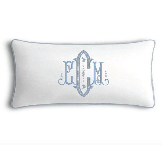 Monogrammed Lumbar Sham White  Cloud Pipe | Etsy | Etsy (US)