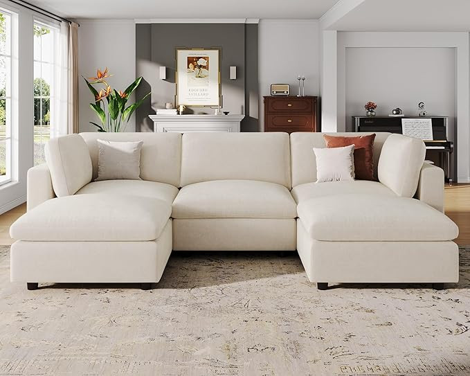 VANOMi Cloud Modular Sectional Sofa,Large U Shape Sectional Couch with Ottoman,Modular Cloud Couc... | Amazon (US)