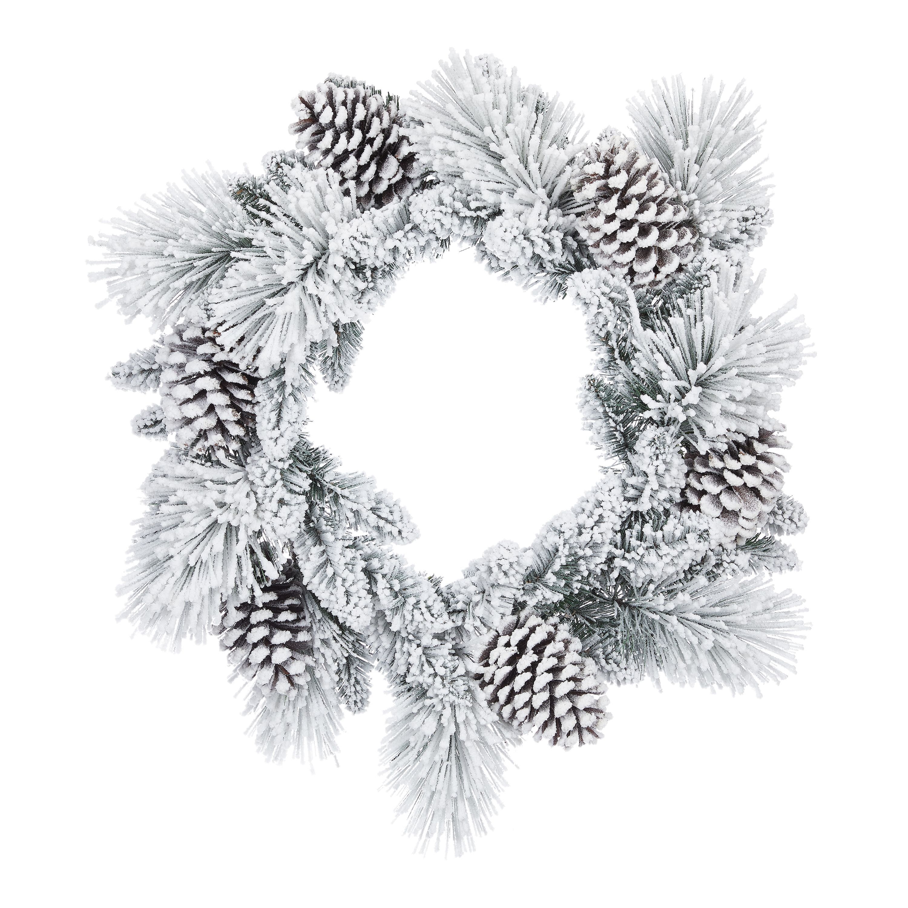 Holiday Time Colorado Flocked Un-Lit Wreath, 24" - Walmart.com | Walmart (US)