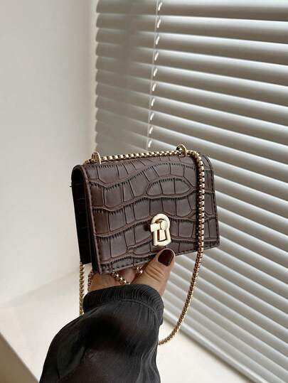 Mini Minimalist Latch Chain One Shoulder Bag | SHEIN