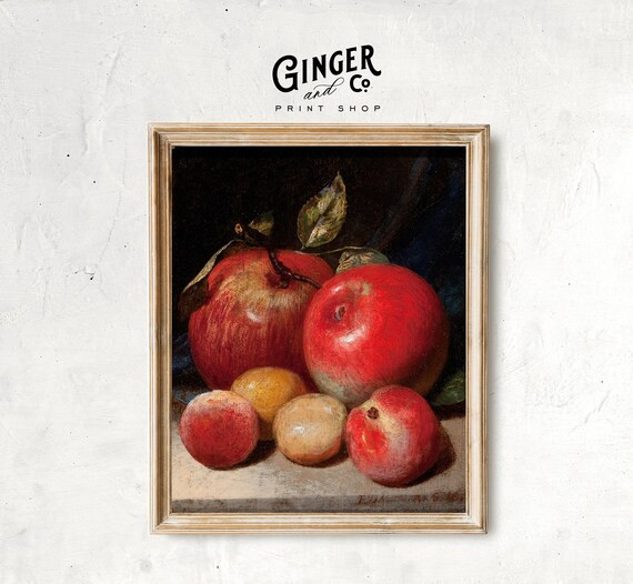 Still Life With Apples and Plums  Autumn Still Life Fall - Etsy | Etsy (US)