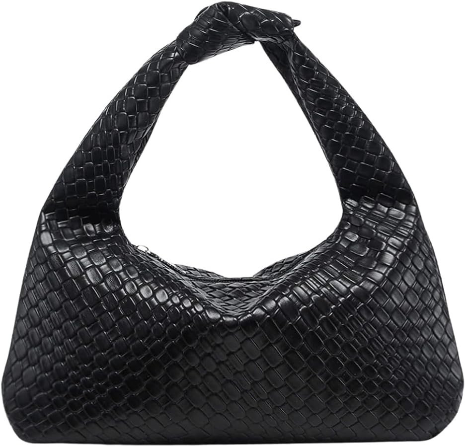 Verdusa Women's Metallic Knot Strap PU Leather Handbags Zipper Hobo Shoulder Bag | Amazon (US)