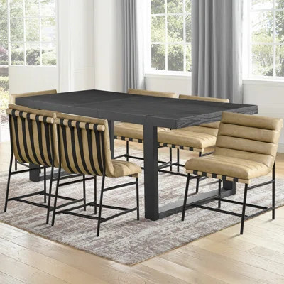 Donny Yves Dining Set W/ Upholstered Leather Chairs | Wayfair North America