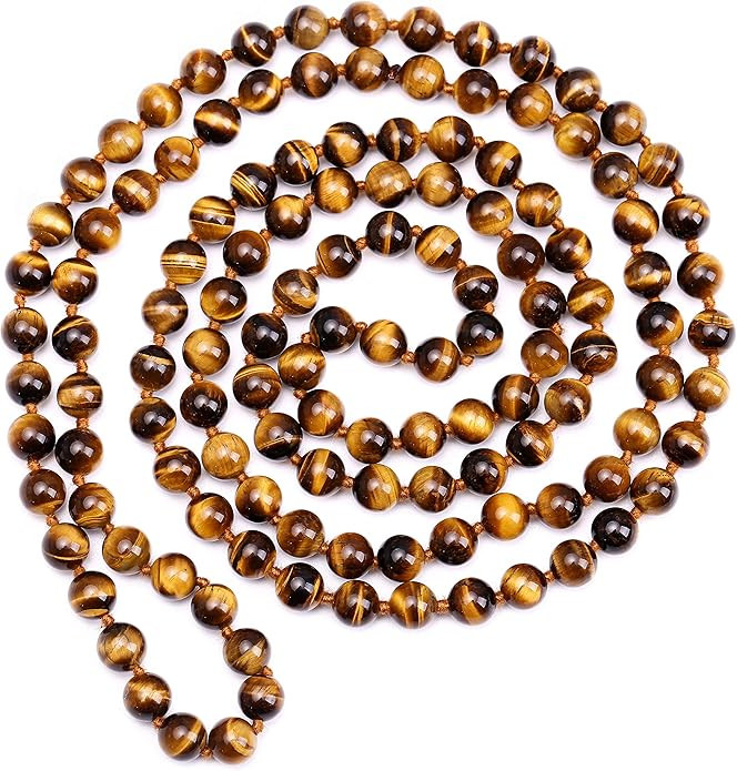 PEARLADA Long Turquoise Tiger Eye Beads Endless Necklaces Handmade Jewelry for Women 47.5" | Amazon (US)