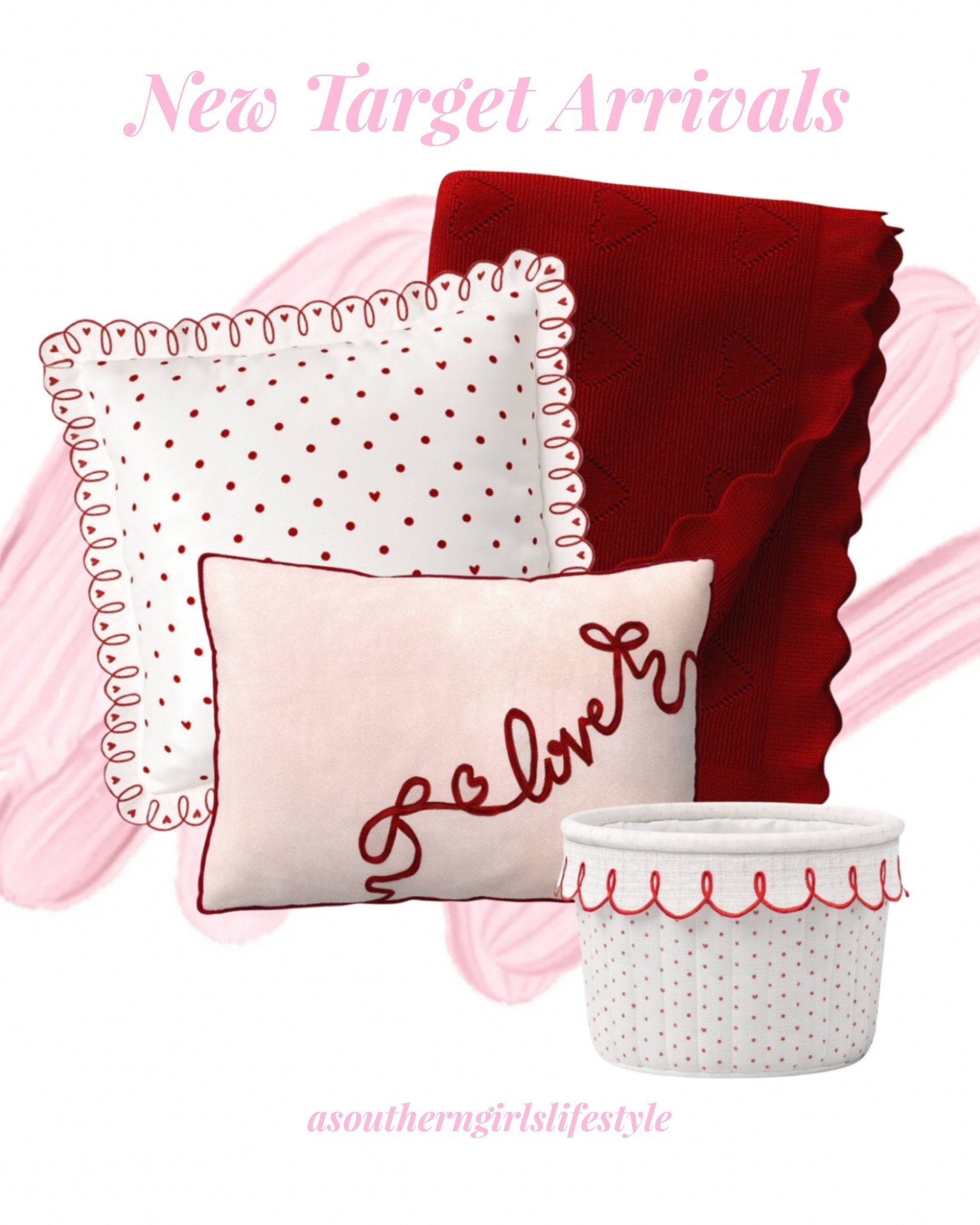The Sweetest Details on these New Target Home Arrivals 

Heart Knit Throw with Scalloped Trim, Square Heart Dot Pillow with Scallop Trim, Bow Heart Lumbar Love Pillow & Scalloped Heart Polka Dot basket that matches the pillow!

Valentine’s Day Decor. Home Decor  


#LTKSeasonal #LTKHome #LTKFindsUnder50