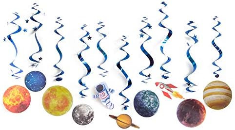 Easy Joy Solar System Hanging Swirl 10 Pieces Decorations Outer Space Party Planets Supplies Spac... | Amazon (US)