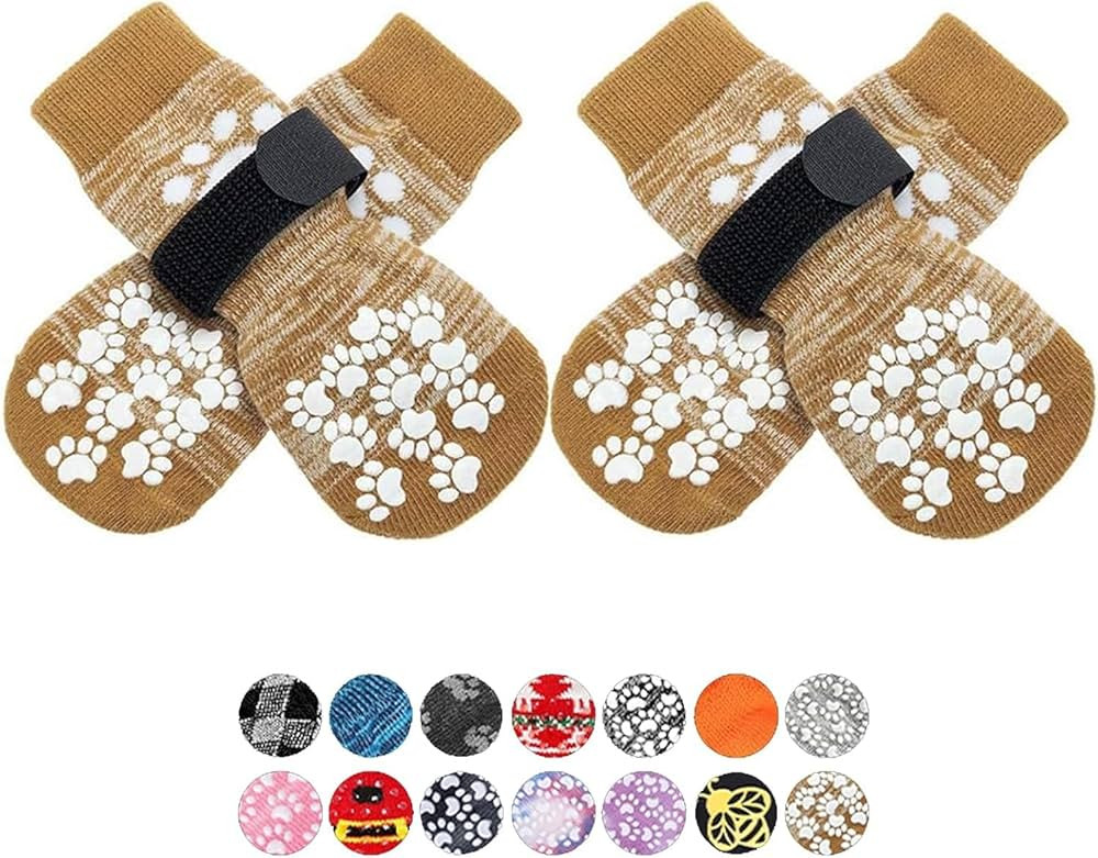 EXPAWLORER - Calcetines antideslizantes para perros, evitan que se laman las patas, para paviment... | Amazon (US)