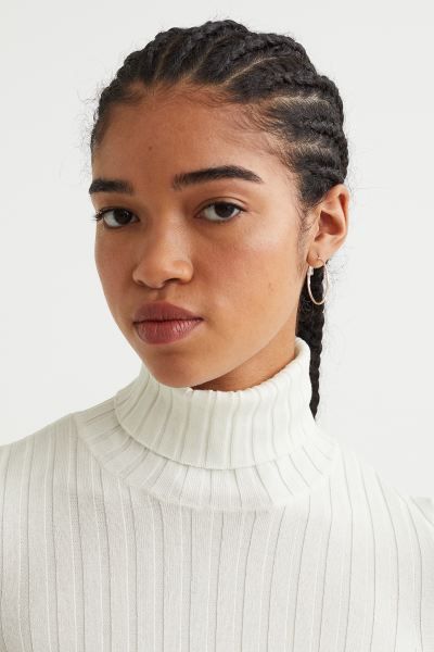 Rib-knit polo-neck top | H&M (UK, MY, IN, SG, PH, TW, HK)