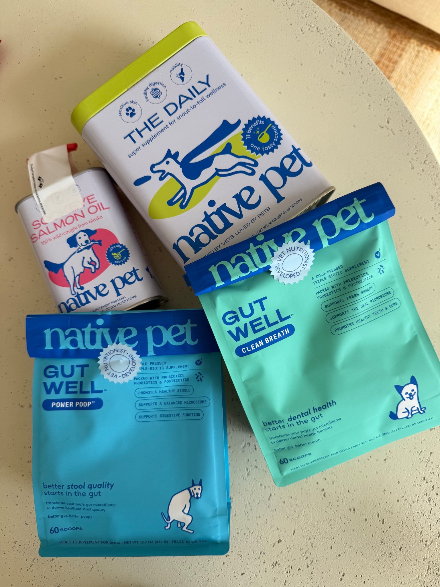 Restock on our gut health & joint essentials from The Native Pet! 


Native Pet’s Omega Oil is packed with essential fatty acids to nourish your dog’s skin and coat while supporting joint health and mobility. Their new Gut Health line promotes balanced digestion with a triple-biotic blend, and the all-in-one Daily Supplement delivers comprehensive support for immunity, energy, joints, skin, and overall wellness.