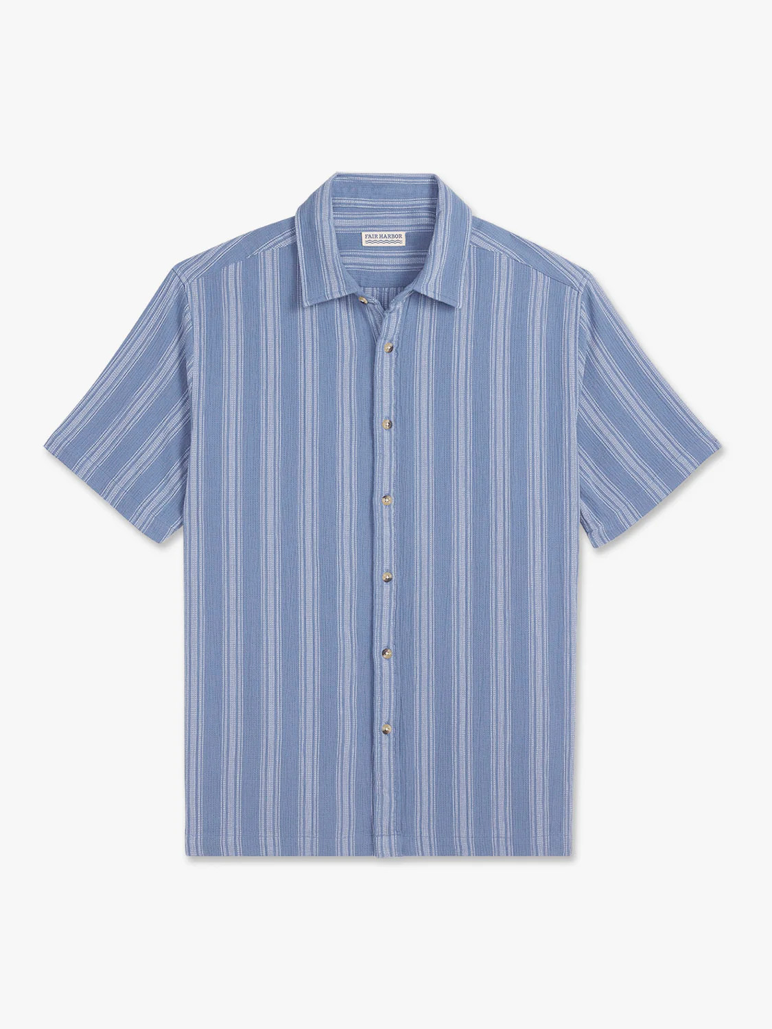 Oasis Textured Shirt | Maritime Stripe | Fair Harbor Clothing
