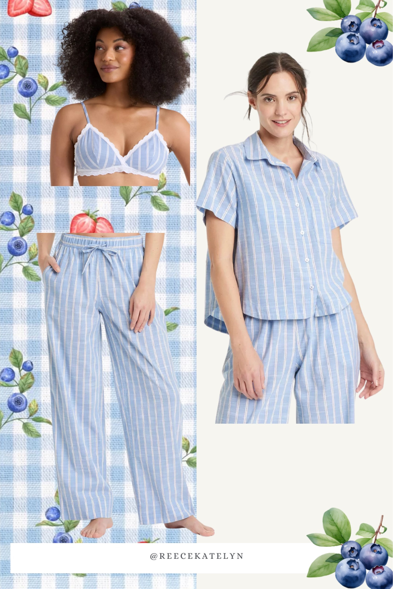 Women’s summer pajamas / blueberry 