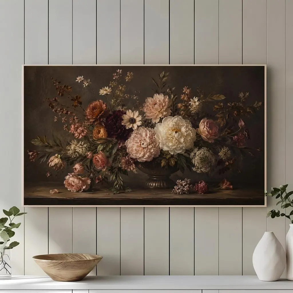 Moody Floral Samsung Frame TV Art, Vintage Still Life Painting (Digital Download) | Etsy (Global)