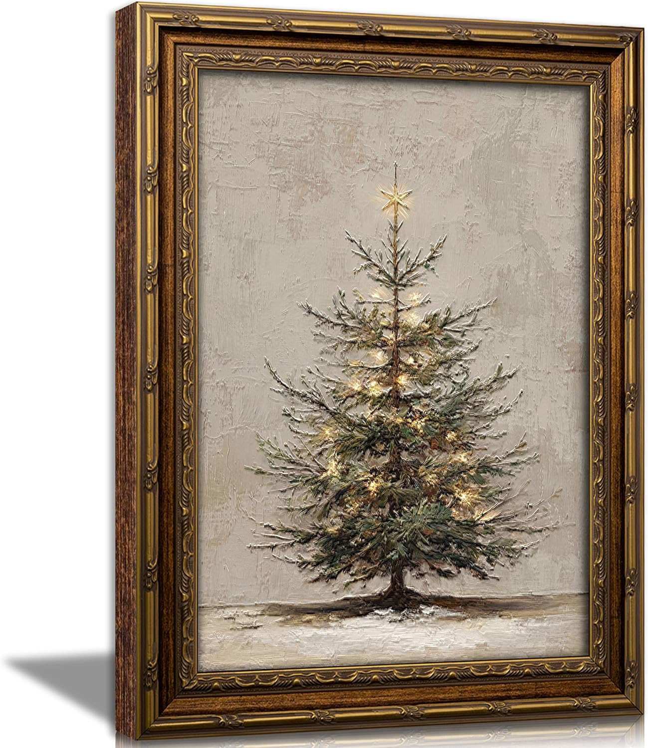Vintage Christmas Tree Framed Wall Art Antique Farmhouse Holiday Wall Decor | Amazon (US)