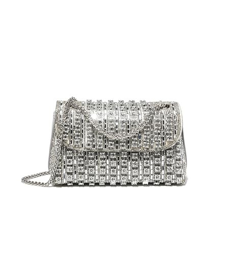 Sweetovo Rhinestone Clutch Purse, Sparkly Evening Bag with Chain for Women | Amazon (US)