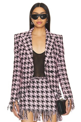 GIUSEPPE DI MORABITO Fringe Blazer in Pink & Black from Revolve.com | Revolve Clothing (Global)