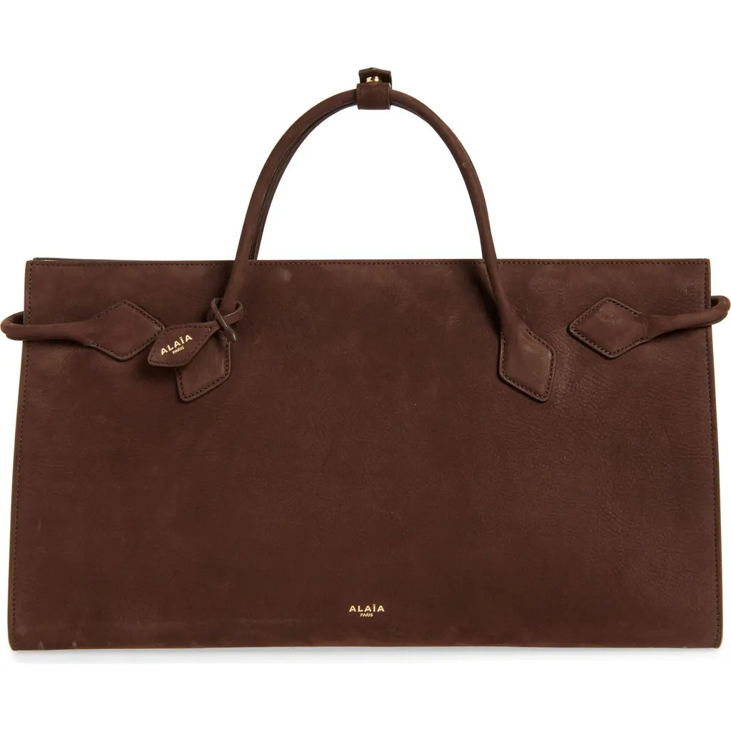 Alaïa Le Teckel Suede Tote in Brun Fonce at Nordstrom | Nordstrom