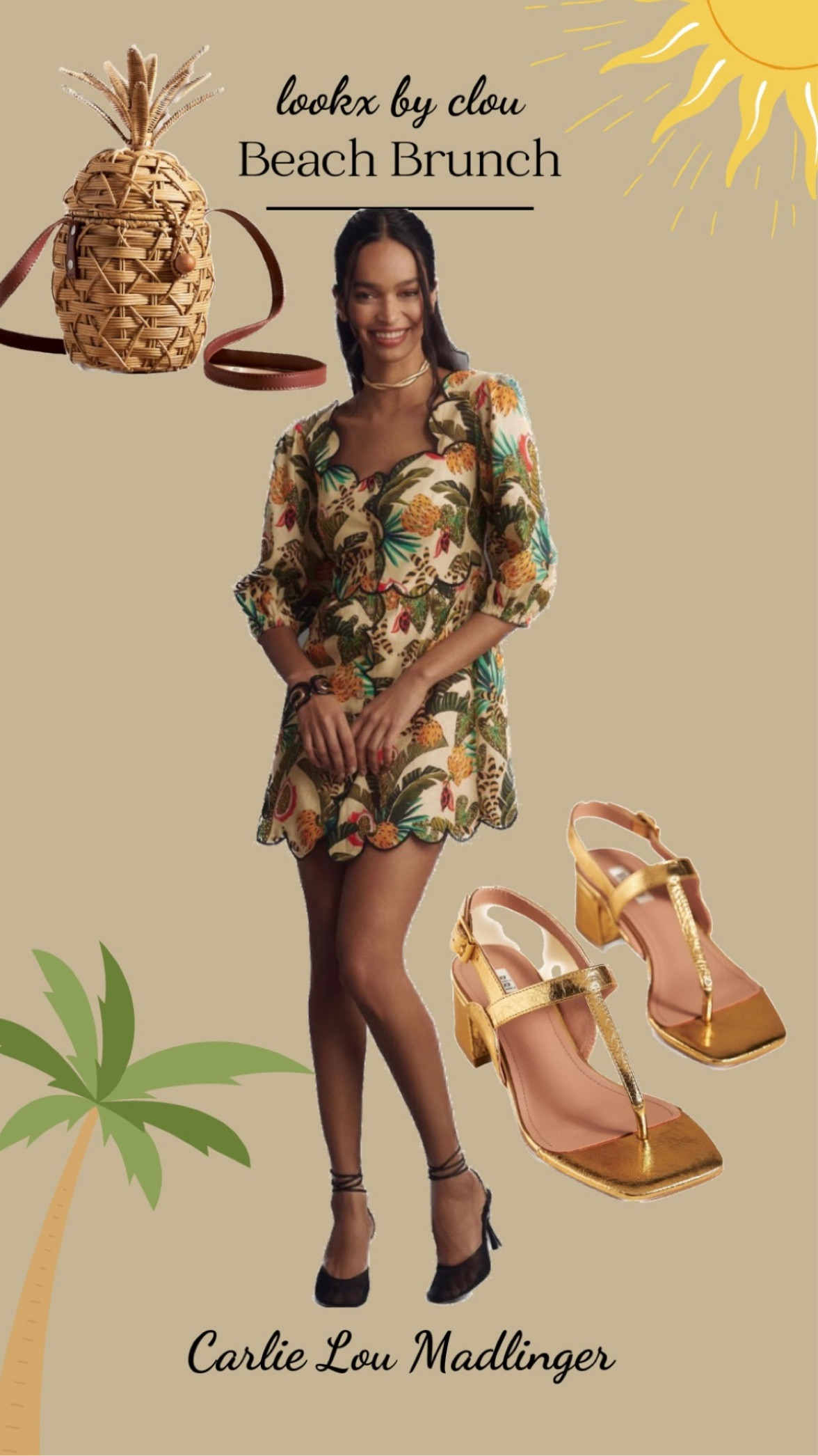 Exotic mini dress, gold sandals and a fun raffia bag are musts for your next vacation this spring and summer!

#LTKstyletip #LTKitbag #LTKshoecrush