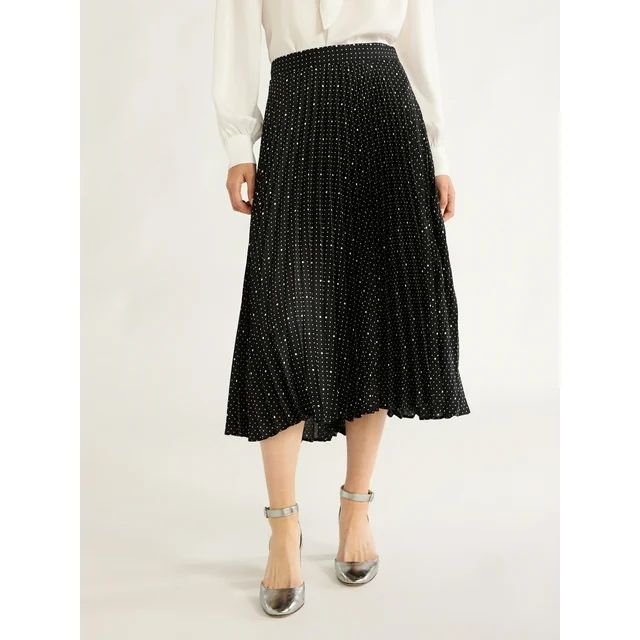 Free Assembly Women’s Pleated Midi Skirt, Sizes XS-XXL | Walmart (US)