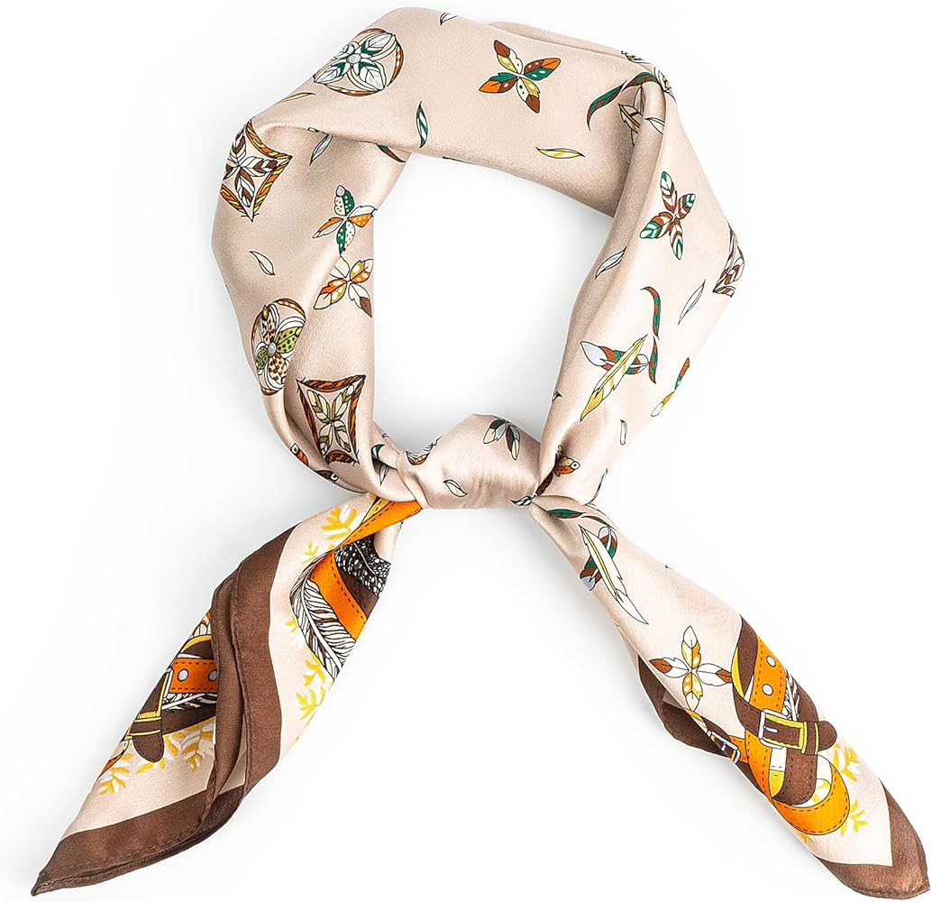 Mulberry Silk Scarfs Small Square Scarfs for Women 21" x 21" Lightweight Square Satin Head Scarf ... | Amazon (US)