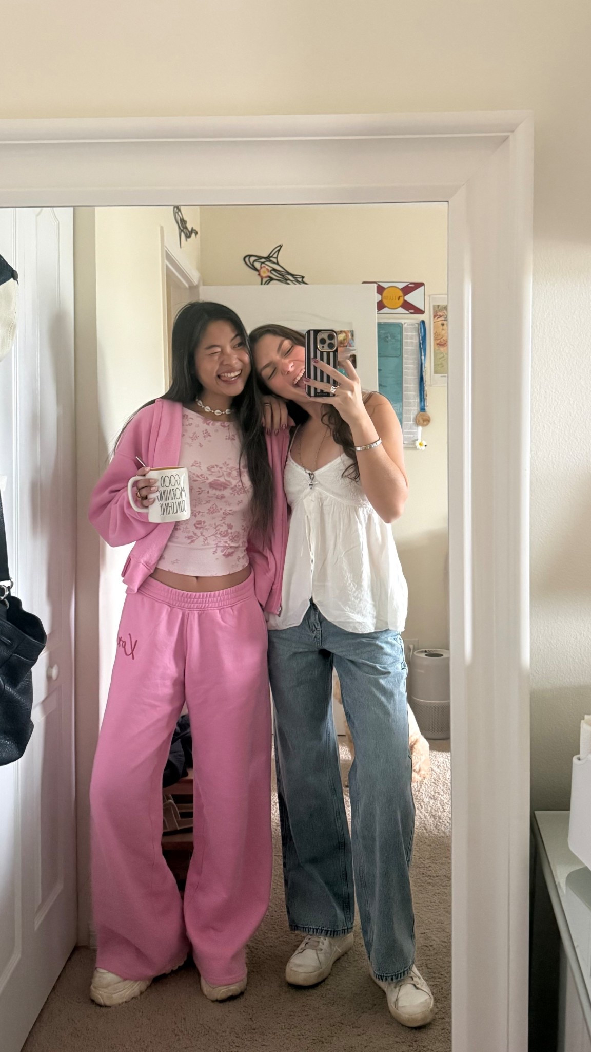 hollister casual outfit inspo 💗 vday ootd, school outfits, spencer barbosa x hollister collection, baggy jeans, bestie outfits

🩷pink (left):
size xs in top, bottom, hoodie
🤍neutral (right):
size s in top, size 26” reg

#LTKValentine #LTKootd #LTKdayinmylife