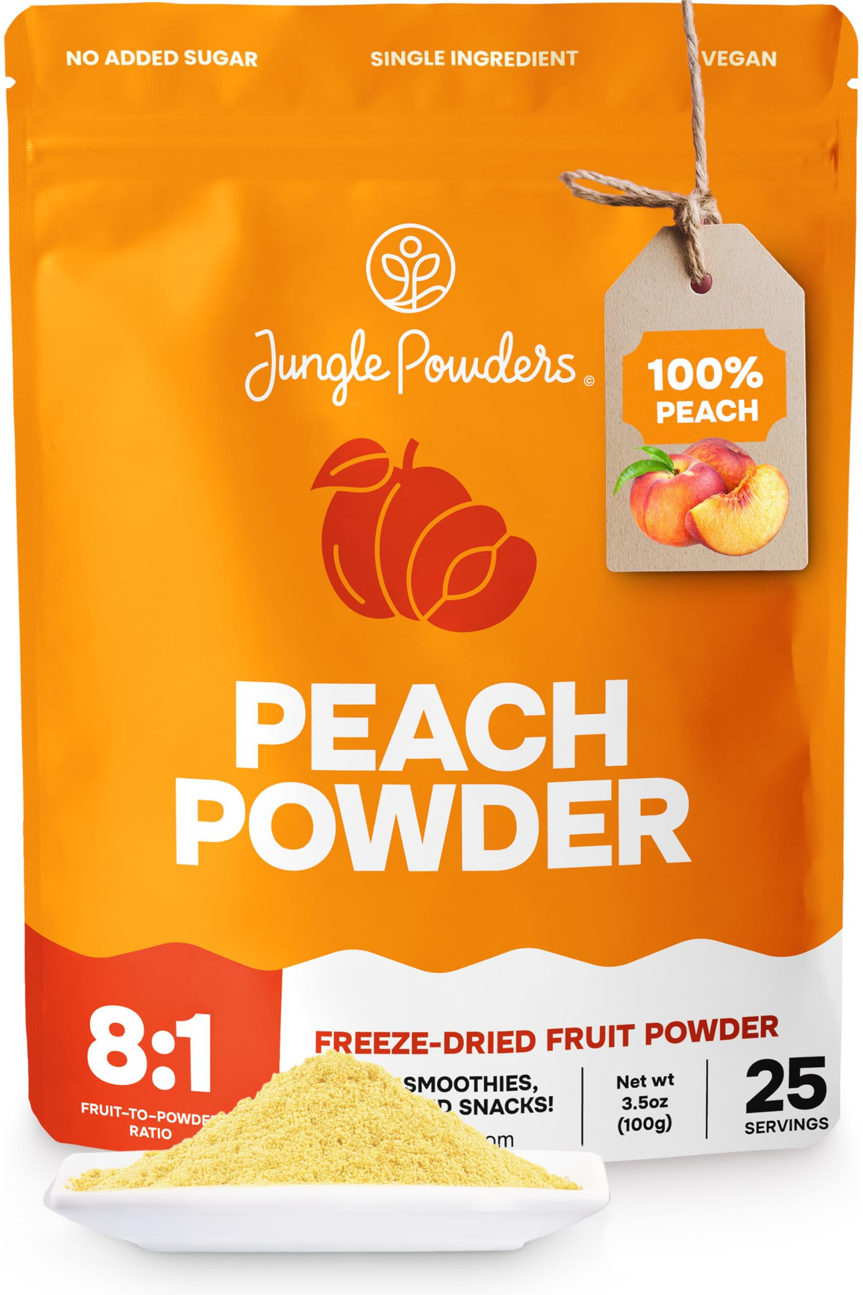 Jungle Powders Freeze Dried Peach Powder 3.5 Ounce Bag Powdered Freeze Dried Peaches Peach Powder... | Amazon (US)