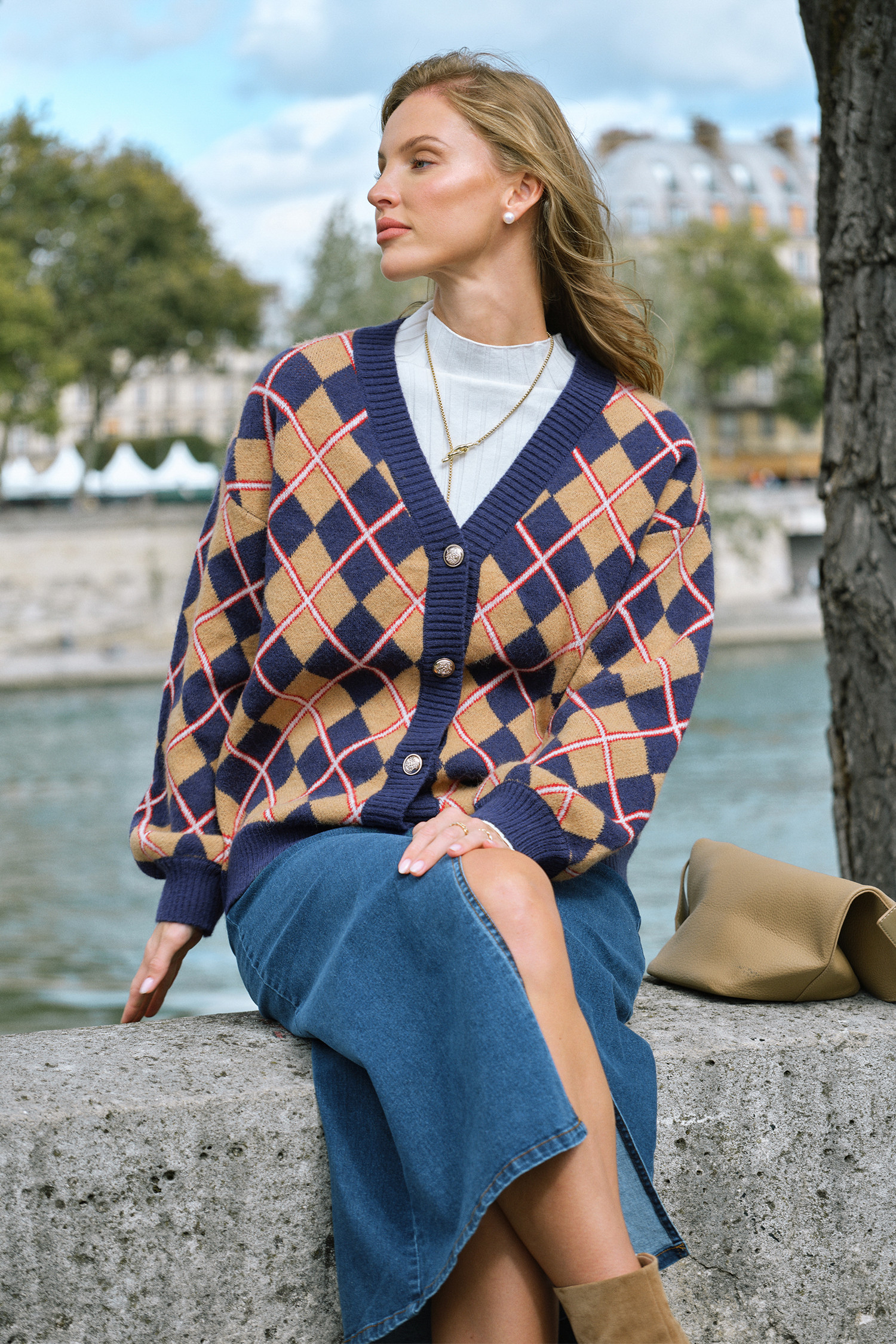 Varsity Vibes Argyle Cardigan | Cupshe US