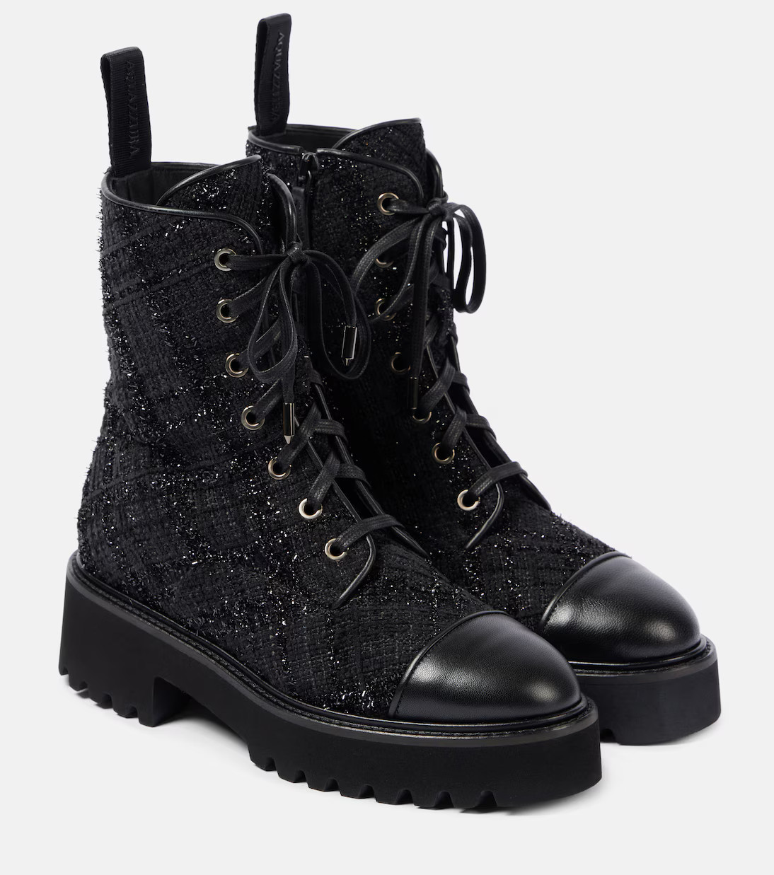 Desert leather-trimmed bouclé lace-up boots | Mytheresa (INTL)