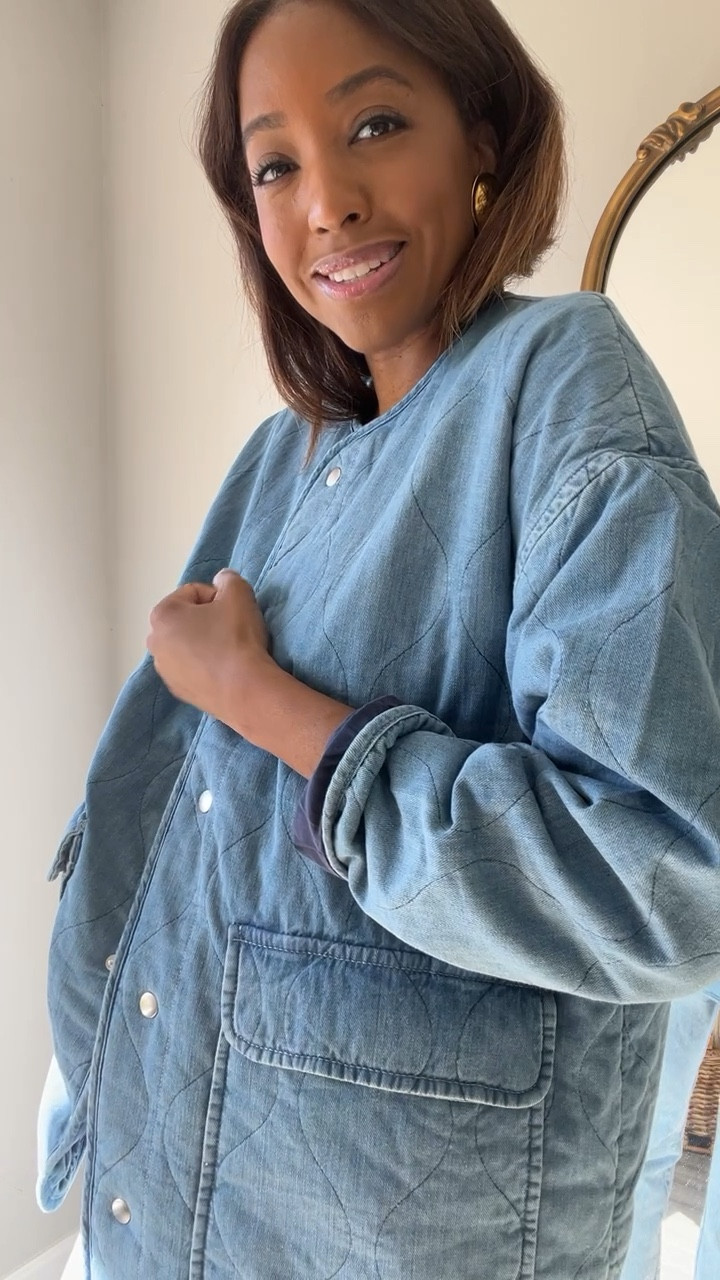 Buy now wear now, and later! Denim on denim is always in. I’m wearing a size medium in this quilted jacket and an XS in the tank. #sezane

#LTKstyletip #LTKeurope #LTKover40