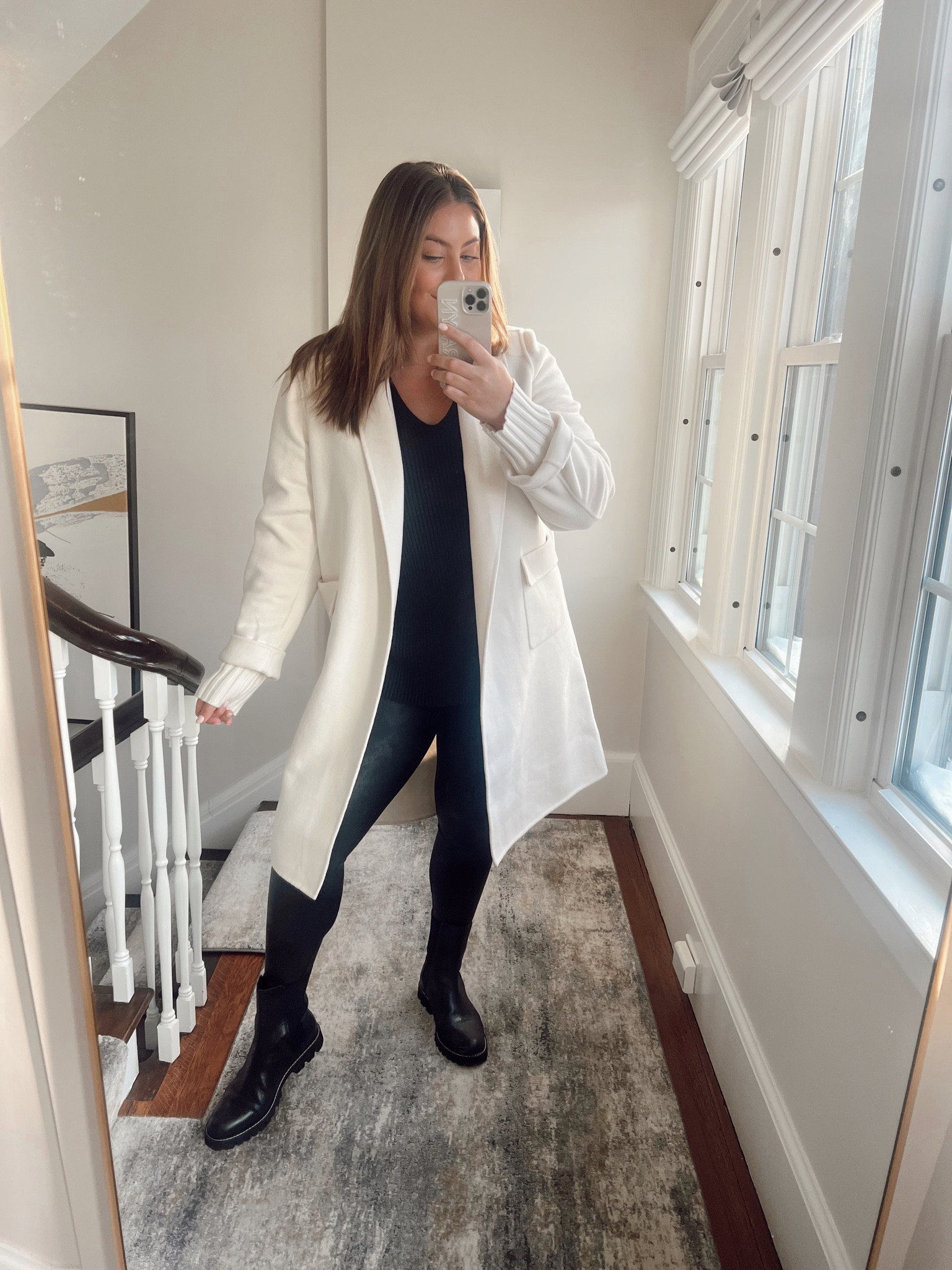 Wearing XL in sweater and leggings use caralyn15 on spanx and XL in coat 

#LTKHoliday #LTKcurves #LTKSeasonal