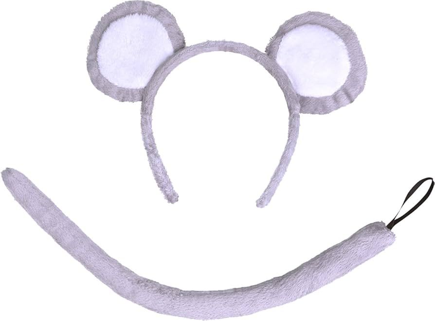 Bristol Novelty DS157 Ears and Tail Mouse Costume Set, Unisex-Child, Grey, One Size | Amazon (UK)