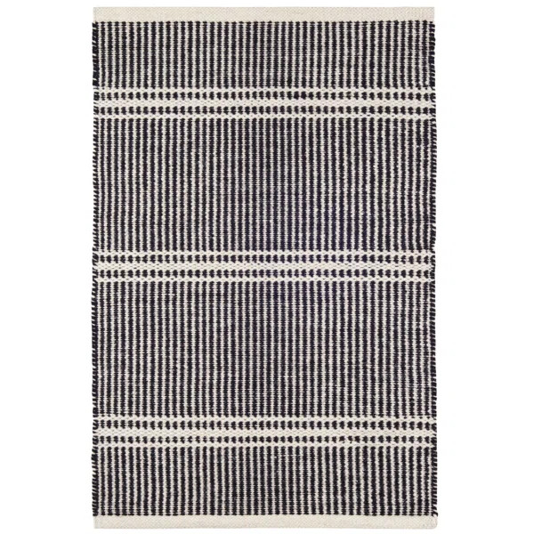Malta Black/Ivory Handwoven Wool Rug | Wayfair North America