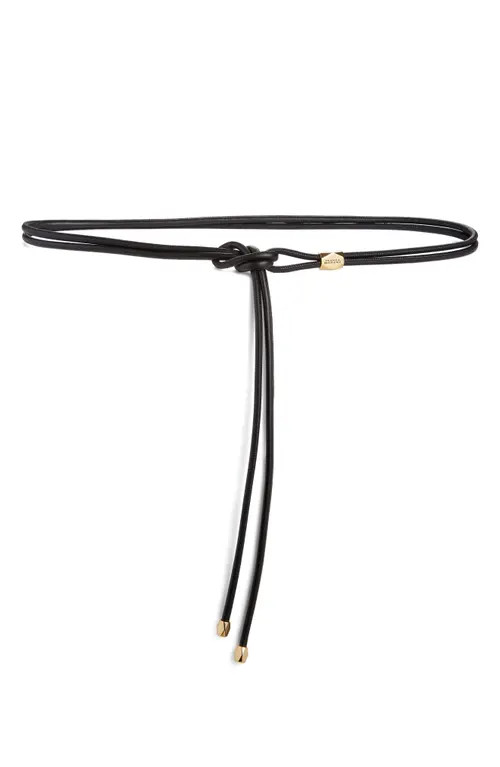 Isabel Marant Silvia Leather Belt in Black/Gold at Nordstrom | Nordstrom