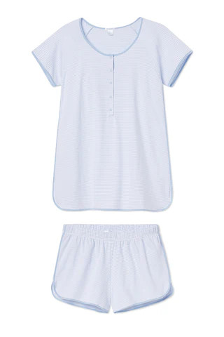 Pima Maternity Shorts Set in French Blue | Lake Pajamas