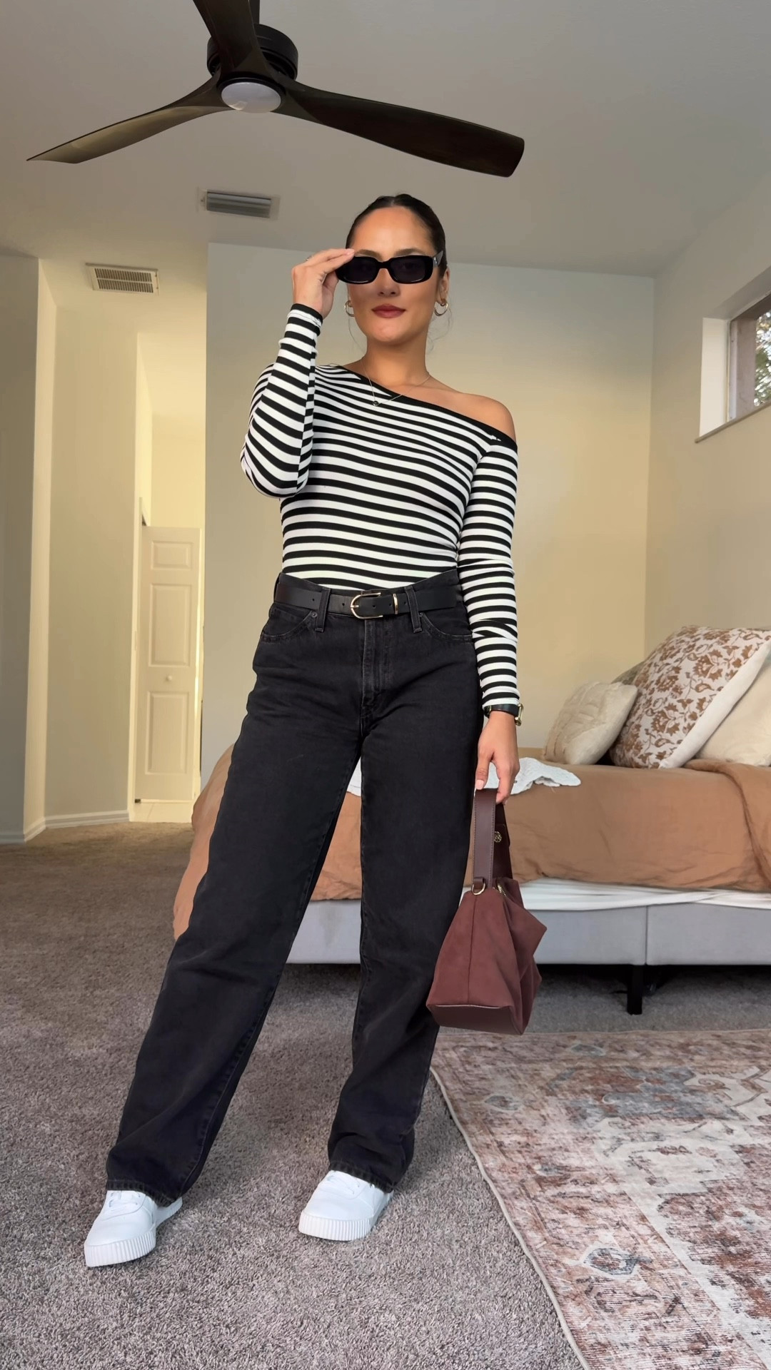 What I’m wearing as a 30-year-old mom ✨👖

Effortless, comfy, and put-together—this look is everything! Off-the-shoulder striped top + baggy Levi jeans + tennies = the perfect everyday fit. 🙌🏼

💡 Style tip: Loose jeans + a fitted top = an easy, flattering combo!

🛍️ Everything is from Amazon! Comment OUTFIT and I’ll DM you the link, or shop the look on my storefront under ‘IG Reels & TikTok’! 


#AmazonFashion #MomStyle #CasualChic #OutfitInspo #EverydayLooks

#LTKFindsUnder100 #LTKStyleTip #LTKSeasonal