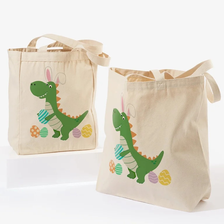 Personalization Mall Easter Dino 14" x 10" Canvas Tote Bag | Walmart (US)