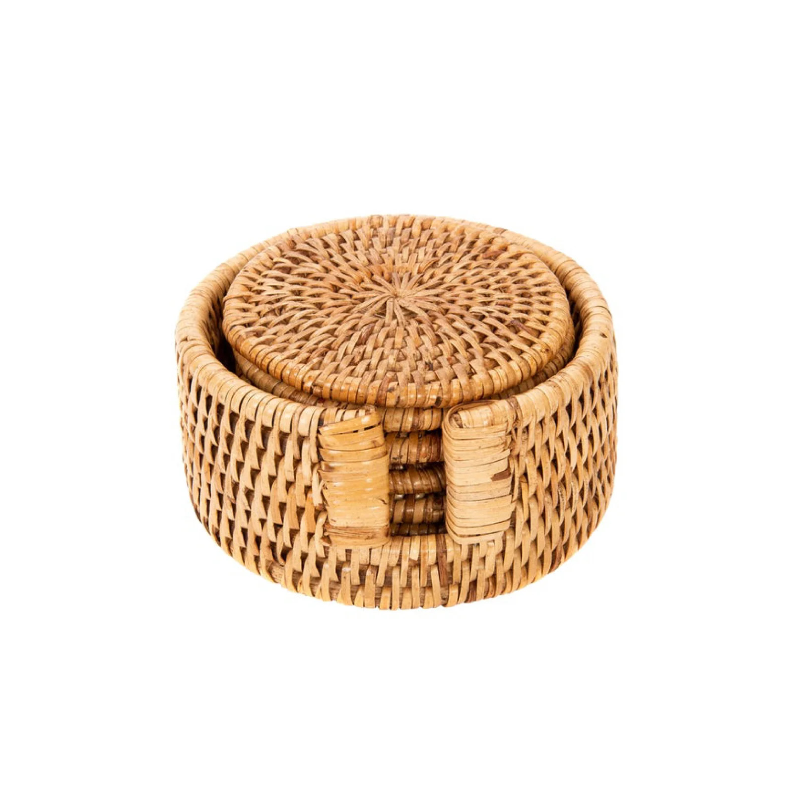 Rattan Coaster Set in Honey | Brooke and Lou