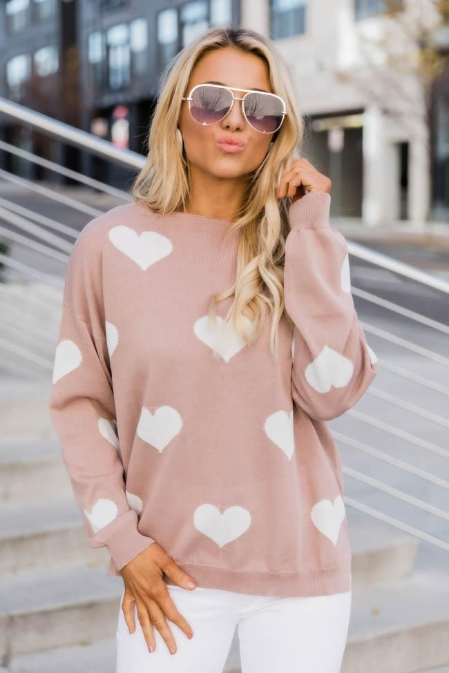 Heart Full Of Love Mauve Sweater | The Pink Lily Boutique