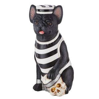Home Accents Holiday 2.5 ft. Battery Operated Halloween Classics LED French Bulldog Halloween Por... | The Home Depot
